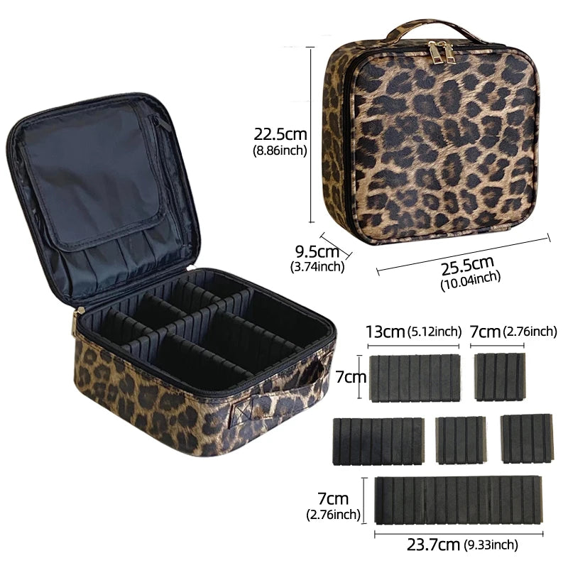 PU Leather Multi-Functional Portable Cosmetic Bag Travel Storage Makeup Case