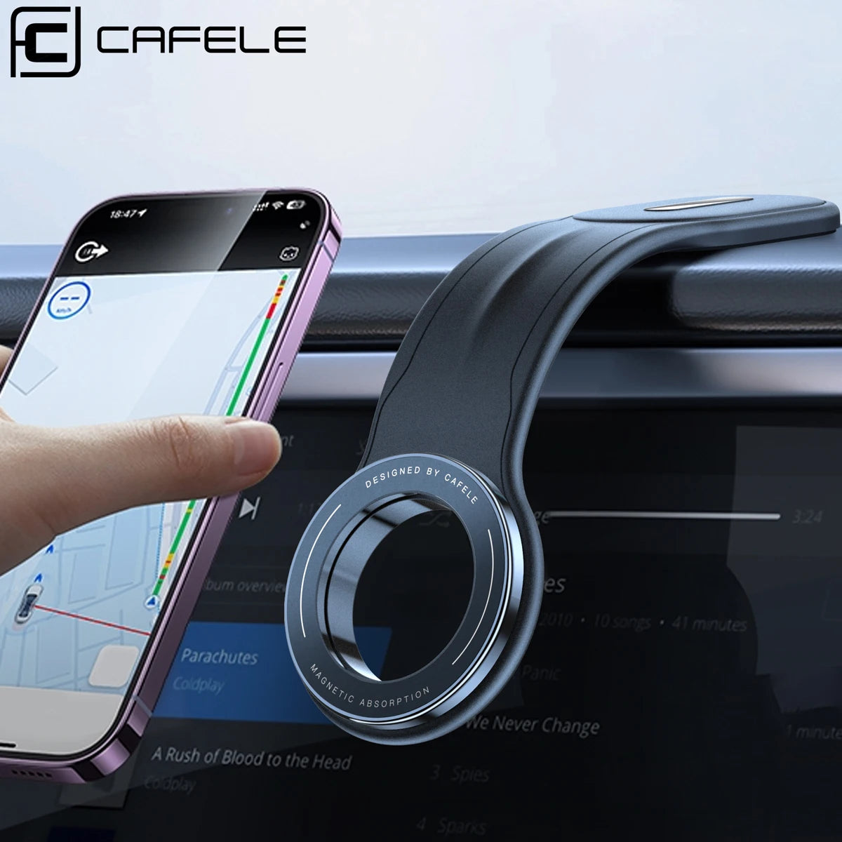 Bendable Magnetic Car Cell Phone Holder For Dashboard Vent Windshield