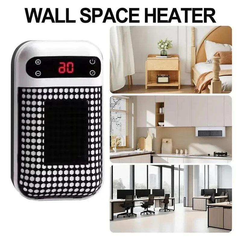 Wall Outlet Plug-in Portable Heater w/ Remote Control