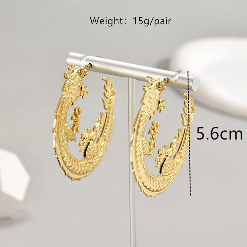 Dragon Hoop Earrings Jewelry