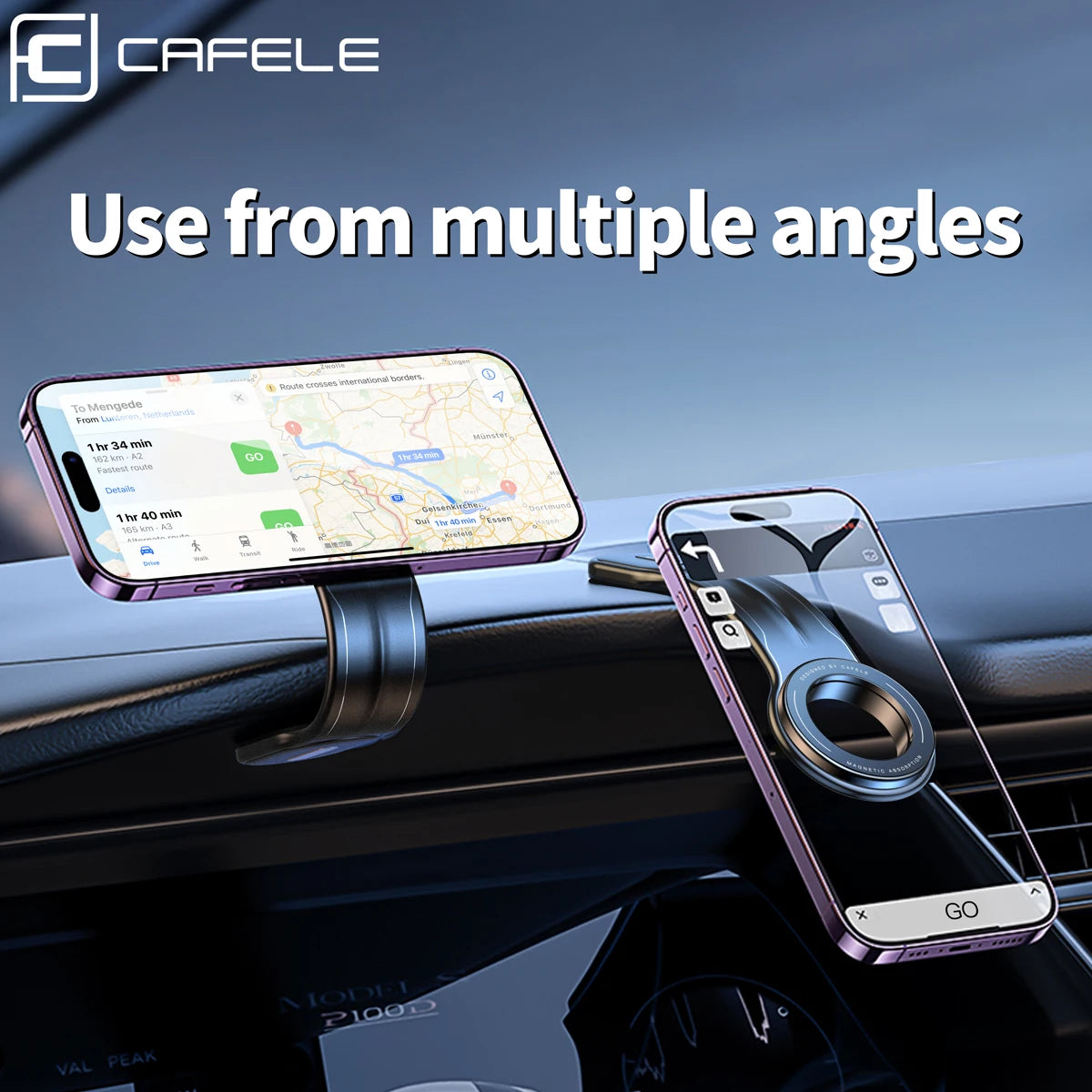 Bendable Magnetic Car Cell Phone Holder For Dashboard Vent Windshield