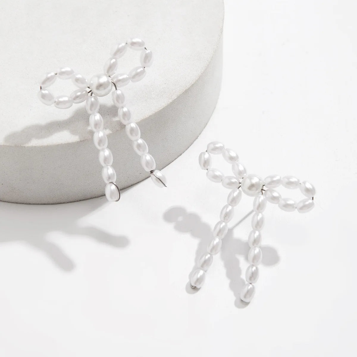 Bow Faux Pearl Earrings