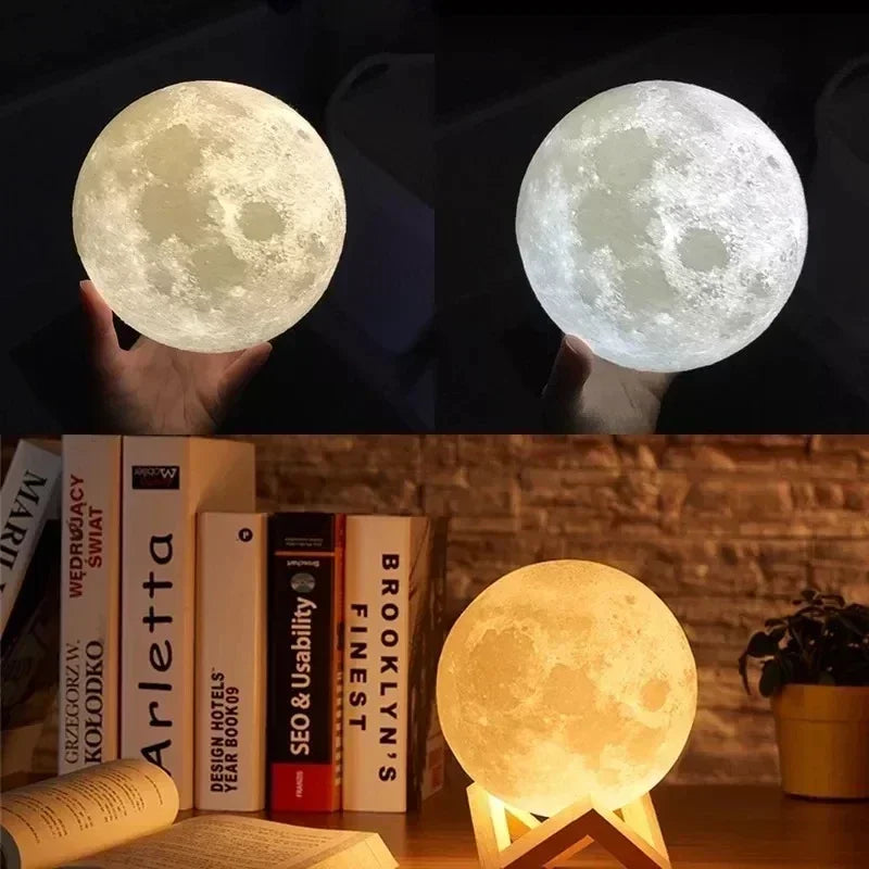 3D Full Moon Humidifier Essential Oil Diffuser Lamp