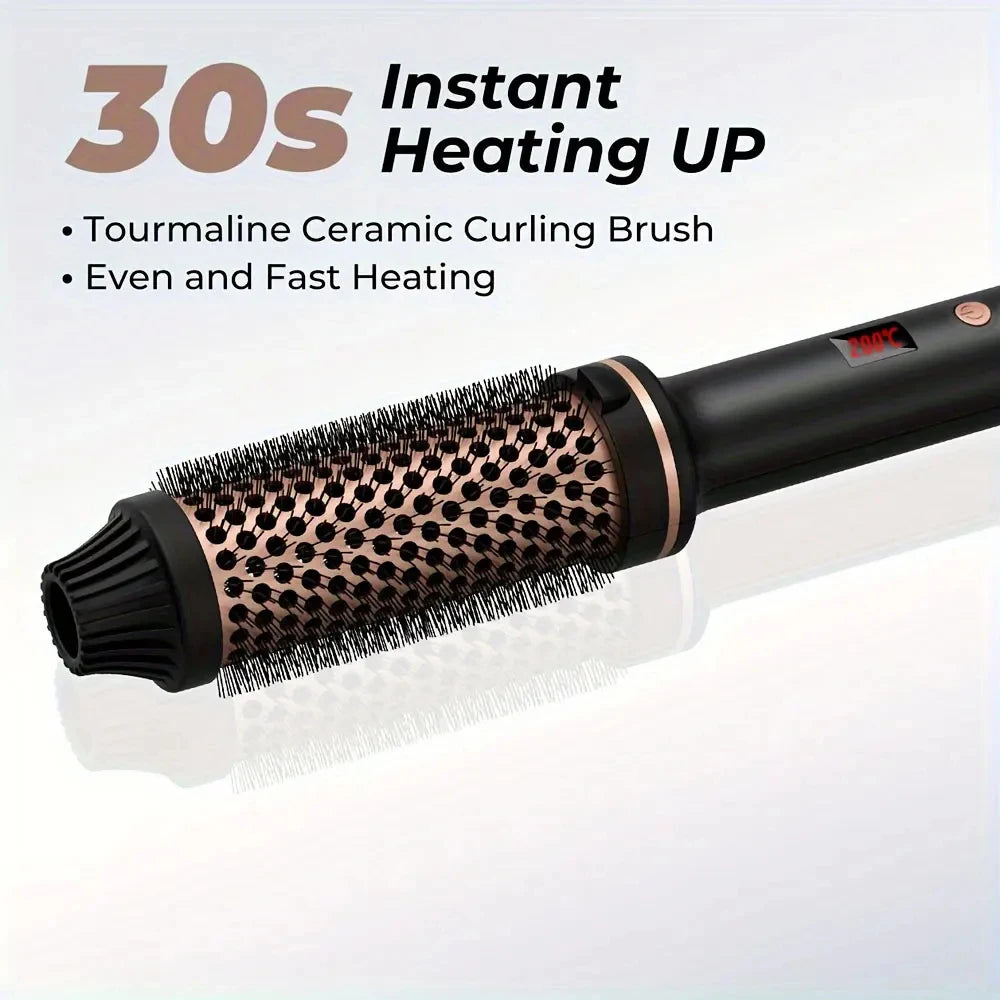 Ceramic Tourmaline Ionic Thermal Hair Straightening Brush Curling Iron 1.5 Inch