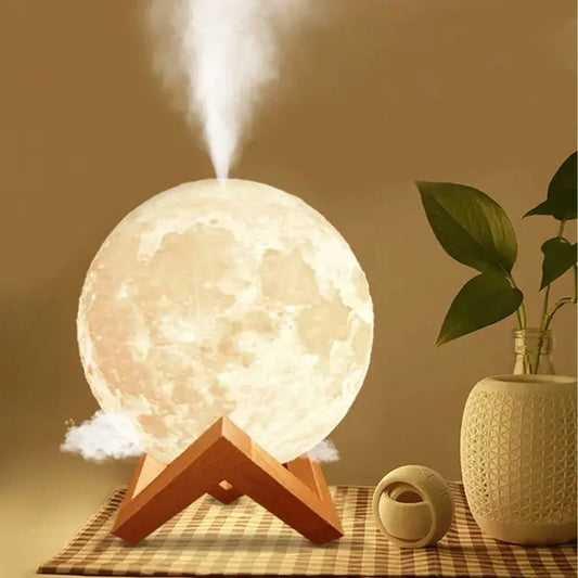 3D Full Moon Humidifier Essential Oil Diffuser Lamp