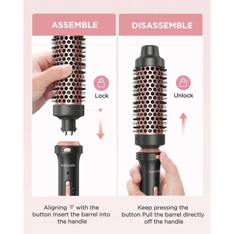 Wavytalk 5 in 1 Curling Wand Set With Thermal Brush