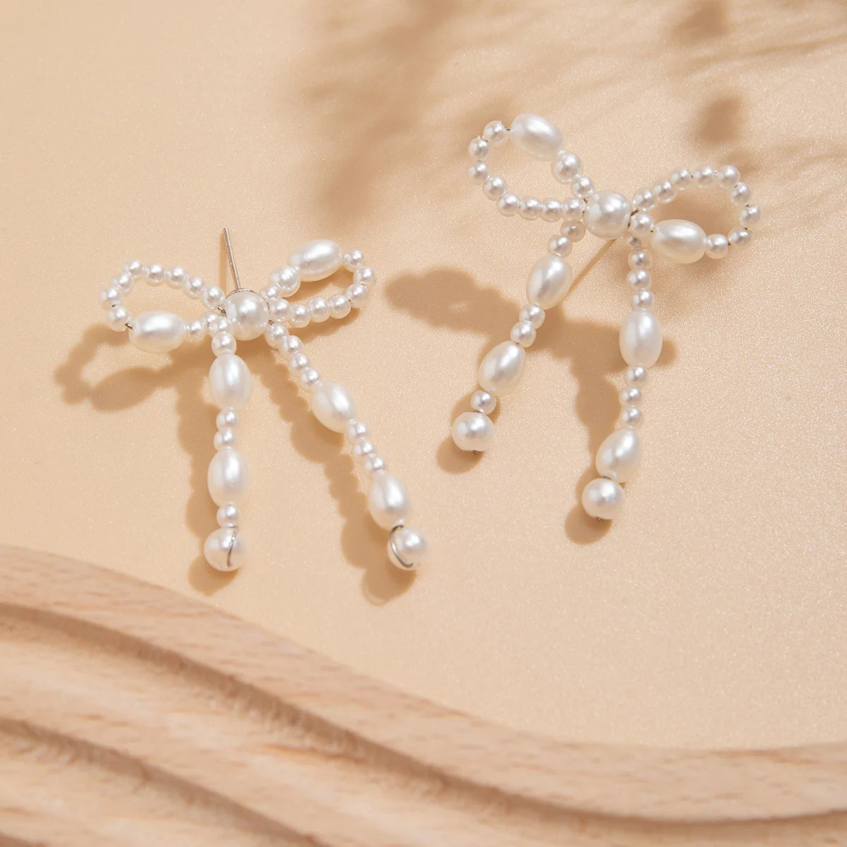 Bow Faux Pearl Earrings