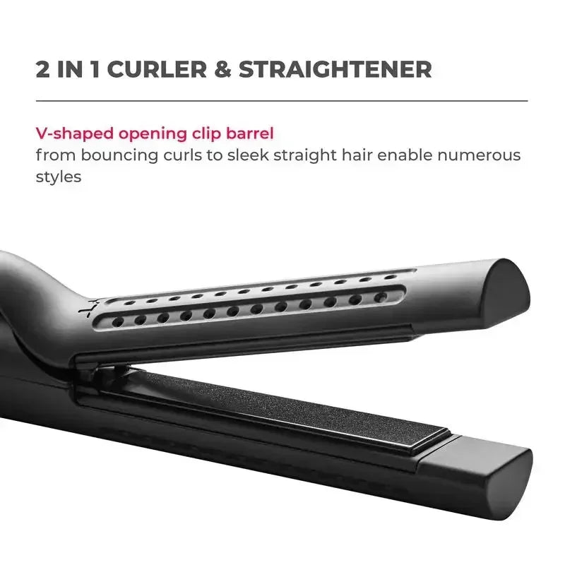 TYMO AIRFLOW 2 in 1 Hair Straightener and Curling Iron 1.25 Inch Wand