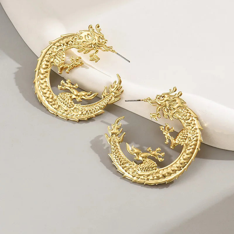 Dragon Hoop Earrings Jewelry